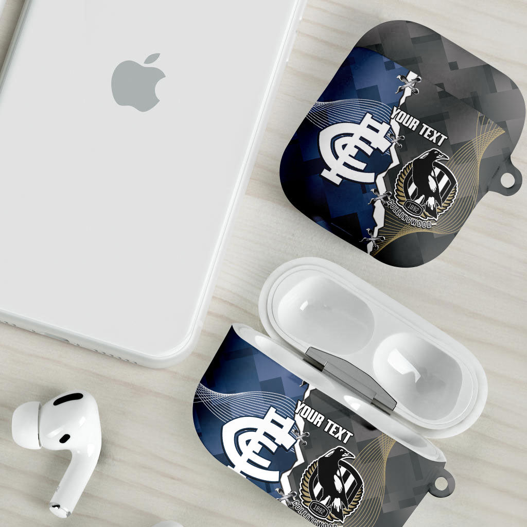 Carlton Collingwood Football Personalised AirPods Case Blues Magpies Together Dynamic Style