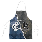 Carlton Collingwood Football Personalised Apron Blues Magpies Together Dynamic Style