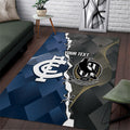 Carlton Collingwood Football Personalised Area Rug Blues Magpies Together Dynamic Style