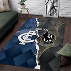 Carlton Collingwood Football Personalised Area Rug Blues Magpies Together Dynamic Style