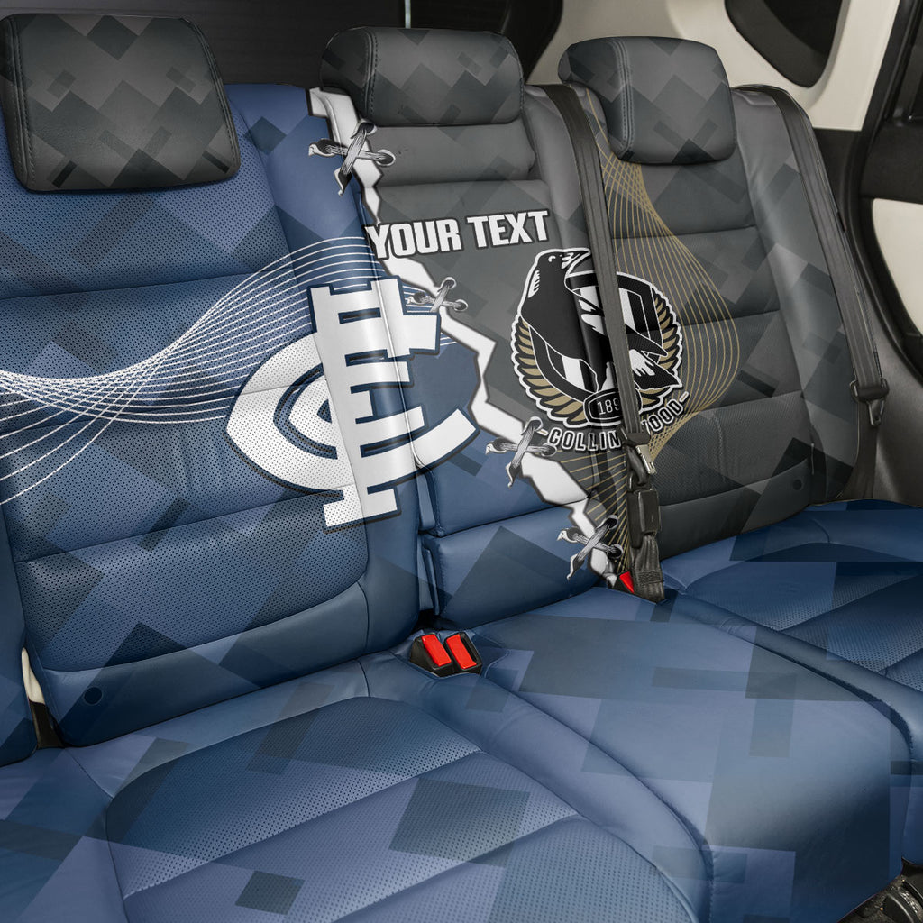 Carlton Collingwood Football Personalised Back Car Seat Cover Blues Magpies Together Dynamic Style