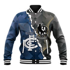 Carlton Collingwood Football Personalised Baseball Jacket Blues Magpies Together Dynamic Style