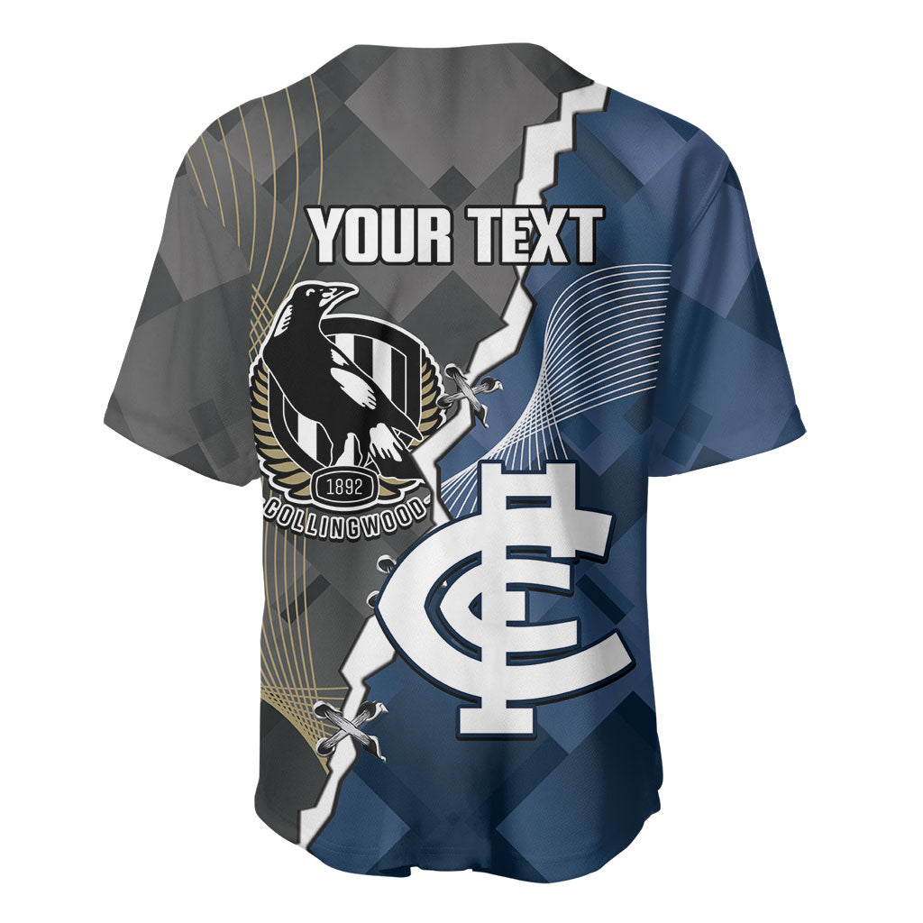 Carlton Collingwood Football Personalised Baseball Jersey Blues Magpies Together Dynamic Style