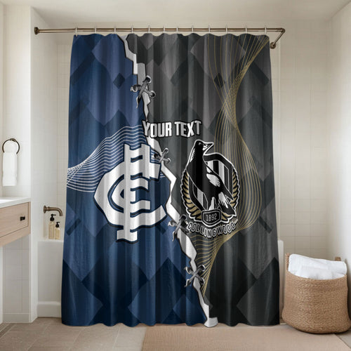Carlton Collingwood Football Personalised Bathroom Set Blues Magpies Together Dynamic Style