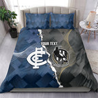 Carlton Collingwood Football Personalised Bedding Set Blues Magpies Together Dynamic Style