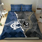 Carlton Collingwood Football Personalised Bedding Set Blues Magpies Together Dynamic Style
