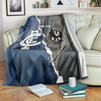 Carlton Collingwood Football Personalised Blanket Blues Magpies Together Dynamic Style