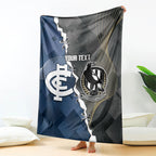 Carlton Collingwood Football Personalised Blanket Blues Magpies Together Dynamic Style