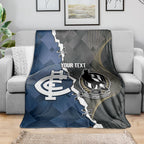 Carlton Collingwood Football Personalised Blanket Blues Magpies Together Dynamic Style