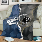 Carlton Collingwood Football Personalised Blanket Blues Magpies Together Dynamic Style