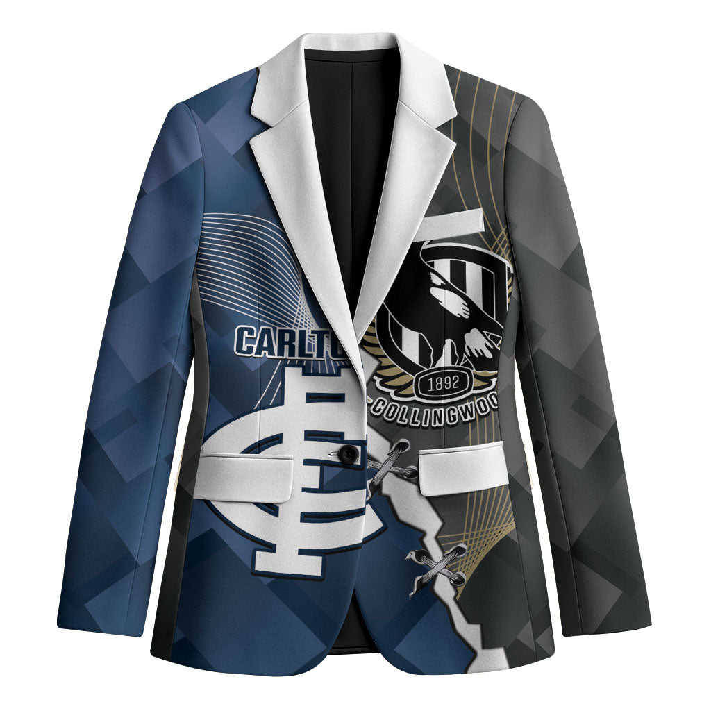 Carlton Collingwood Football Personalised Blazer Blues Magpies Together Dynamic Style
