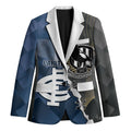 Carlton Collingwood Football Personalised Blazer Blues Magpies Together Dynamic Style