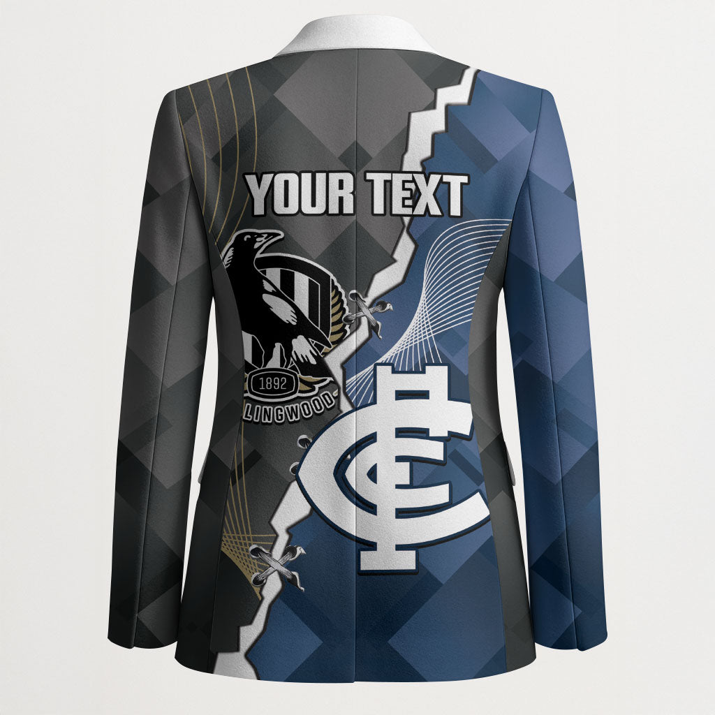 Carlton Collingwood Football Personalised Blazer Blues Magpies Together Dynamic Style