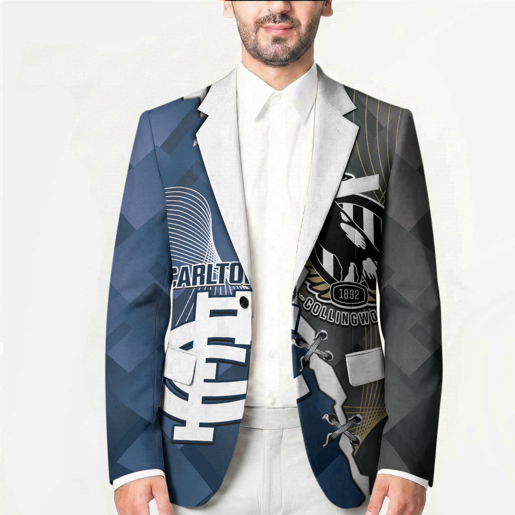 Carlton Collingwood Football Personalised Blazer Blues Magpies Together Dynamic Style