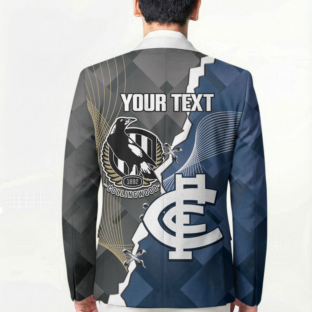 Carlton Collingwood Football Personalised Blazer Blues Magpies Together Dynamic Style