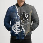 Carlton Collingwood Football Personalised Bomber Puffer Jacket Blues Magpies Together Dynamic Style