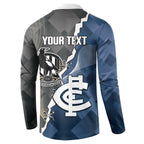 Carlton Collingwood Football Personalised Button Sweatshirt Blues Magpies Together Dynamic Style