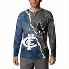 Carlton Collingwood Football Personalised Button Sweatshirt Blues Magpies Together Dynamic Style