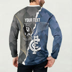 Carlton Collingwood Football Personalised Button Sweatshirt Blues Magpies Together Dynamic Style