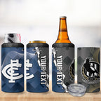 Carlton Collingwood Football Personalised 4 in 1 Can Cooler Tumbler Blues Magpies Together Dynamic Style