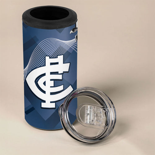 Carlton Collingwood Football Personalised 4 in 1 Can Cooler Tumbler Blues Magpies Together Dynamic Style