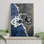 Carlton Collingwood Football Personalised Canvas Wall Art Blues Magpies Together Dynamic Style