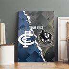 Carlton Collingwood Football Personalised Canvas Wall Art Blues Magpies Together Dynamic Style