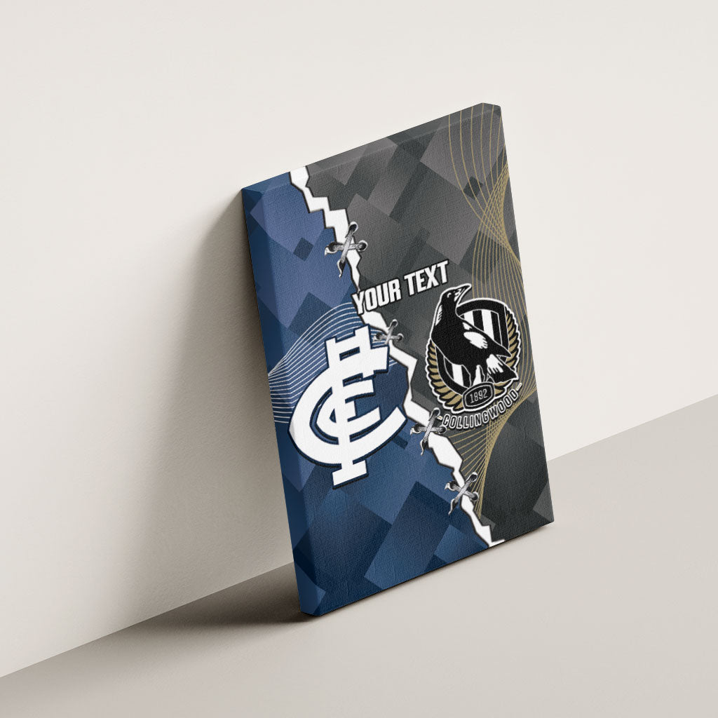 Carlton Collingwood Football Personalised Canvas Wall Art Blues Magpies Together Dynamic Style