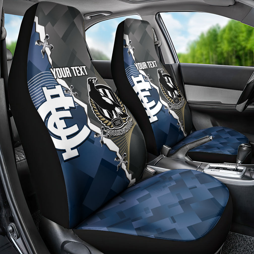 Carlton Collingwood Football Personalised Car Seat Cover Blues Magpies Together Dynamic Style