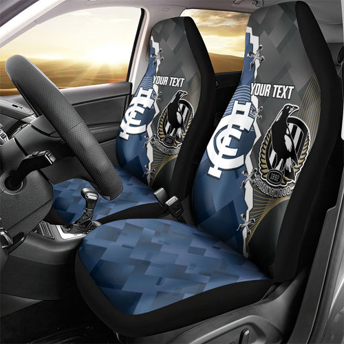 Carlton Collingwood Football Personalised Car Seat Cover Blues Magpies Together Dynamic Style