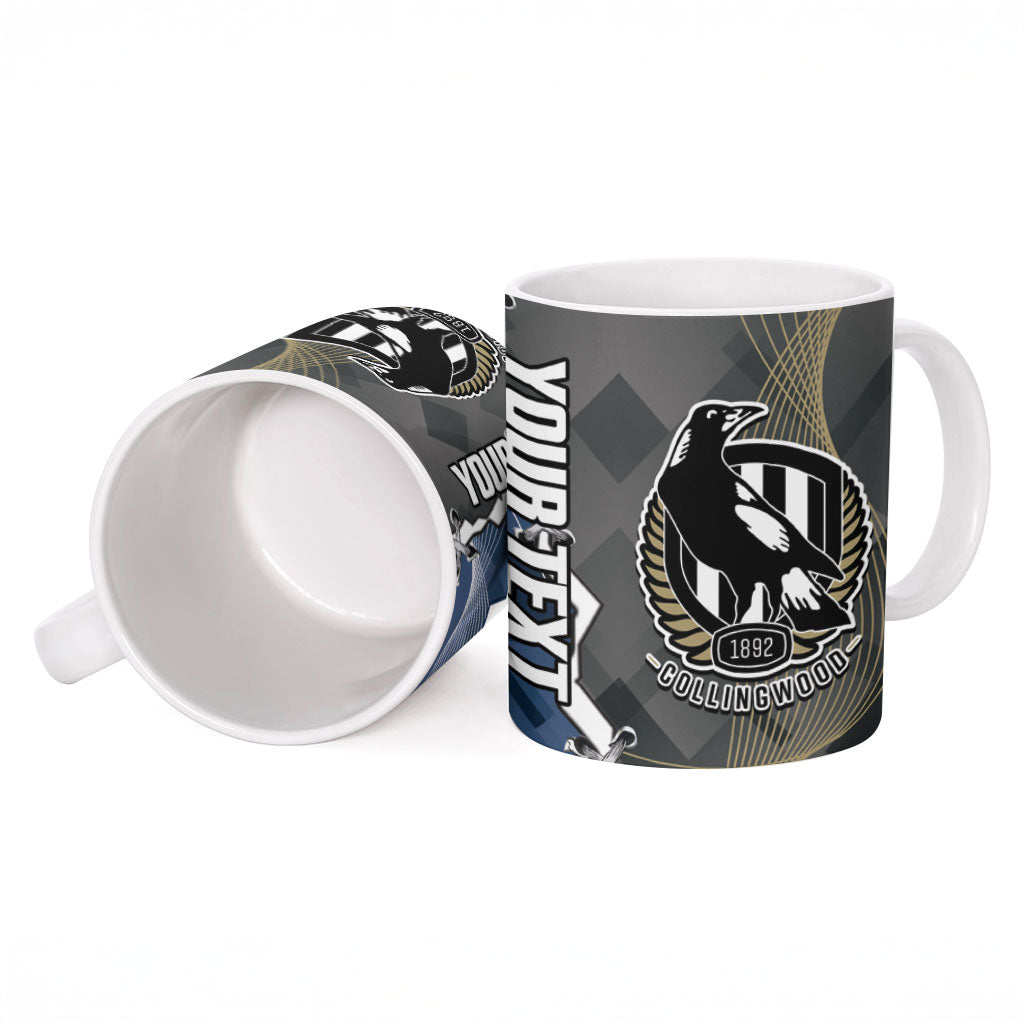 Carlton Collingwood Football Personalised Ceramic Mug Blues Magpies Together Dynamic Style