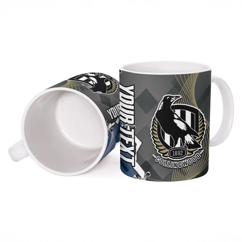 Carlton Collingwood Football Personalised Ceramic Mug Blues Magpies Together Dynamic Style