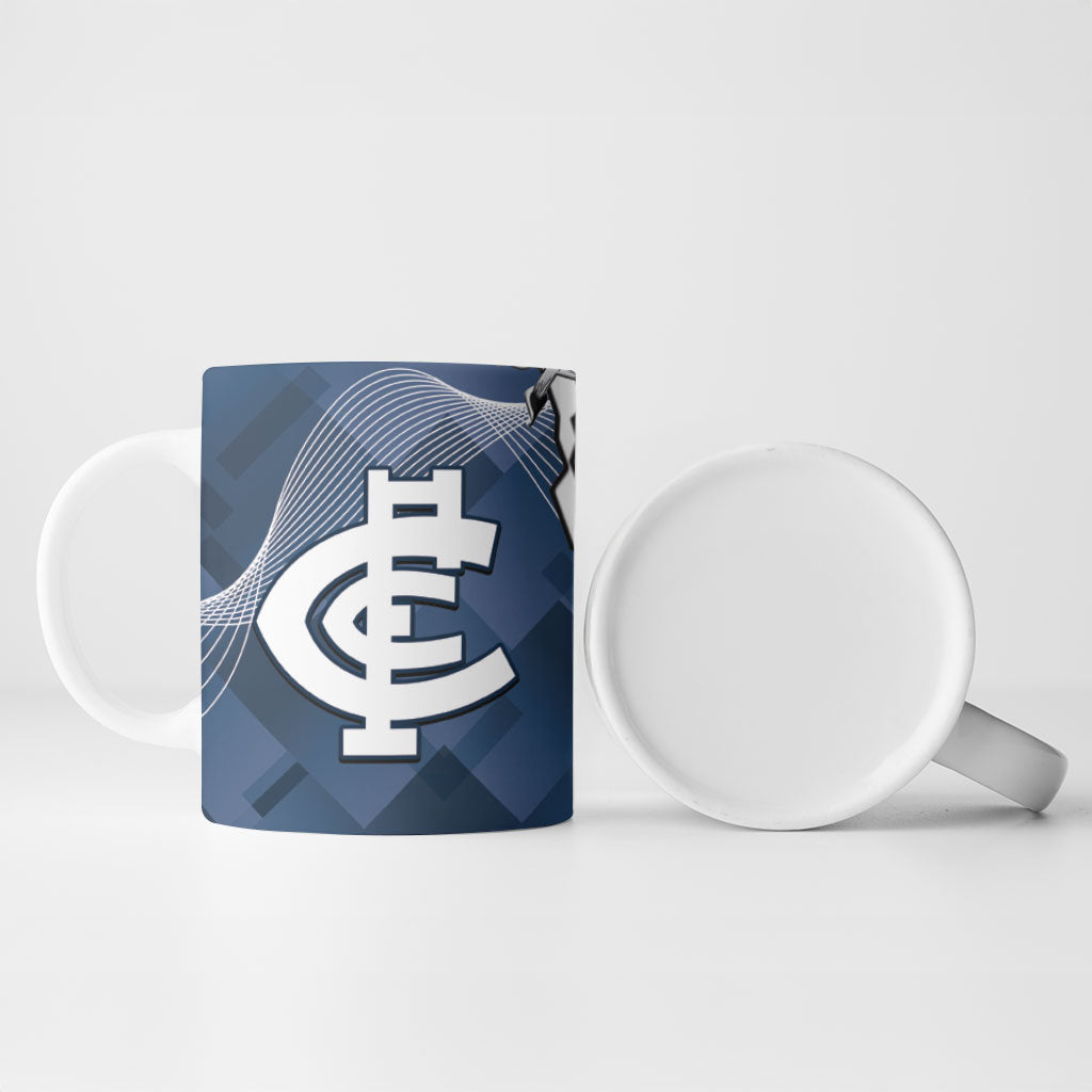 Carlton Collingwood Football Personalised Ceramic Mug Blues Magpies Together Dynamic Style
