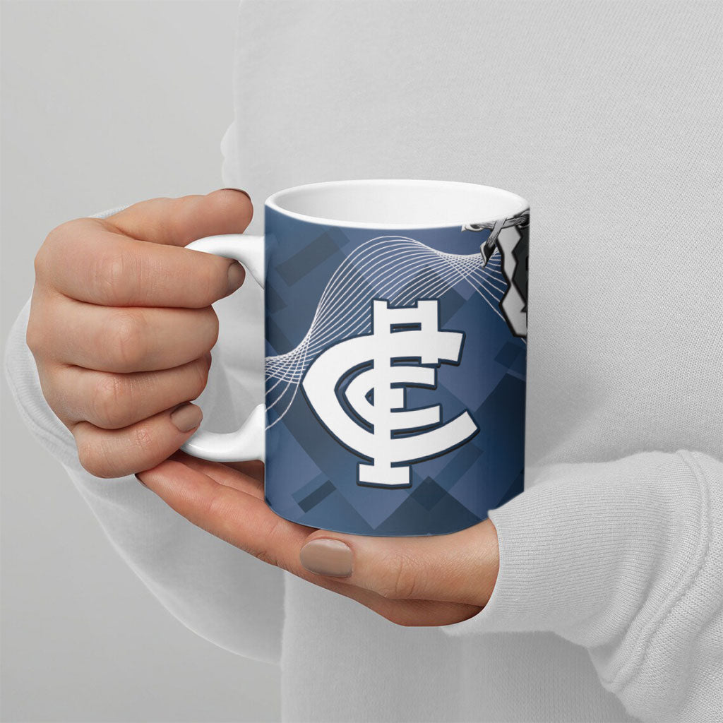 Carlton Collingwood Football Personalised Ceramic Mug Blues Magpies Together Dynamic Style
