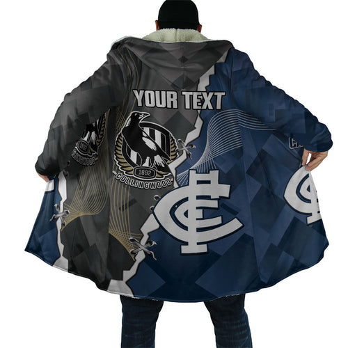 Carlton Collingwood Football Personalised Cloak Blues Magpies Together Dynamic Style