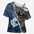 Carlton Collingwood Football Personalised Cross Shoulder Shirt Blues Magpies Together Dynamic Style