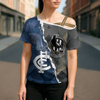 Carlton Collingwood Football Personalised Cross Shoulder Shirt Blues Magpies Together Dynamic Style