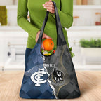 Carlton Collingwood Football Personalised Grocery Bag Blues Magpies Together Dynamic Style