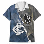 Carlton Collingwood Football Personalised Hawaiian Shirt Blues Magpies Together Dynamic Style