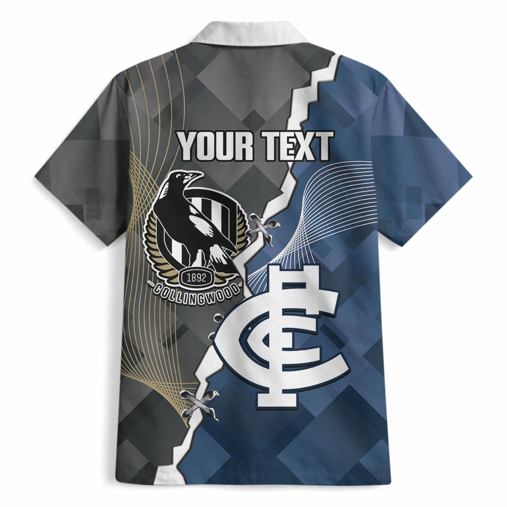 Carlton Collingwood Football Personalised Hawaiian Shirt Blues Magpies Together Dynamic Style