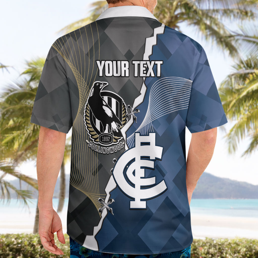 Carlton Collingwood Football Personalised Hawaiian Shirt Blues Magpies Together Dynamic Style
