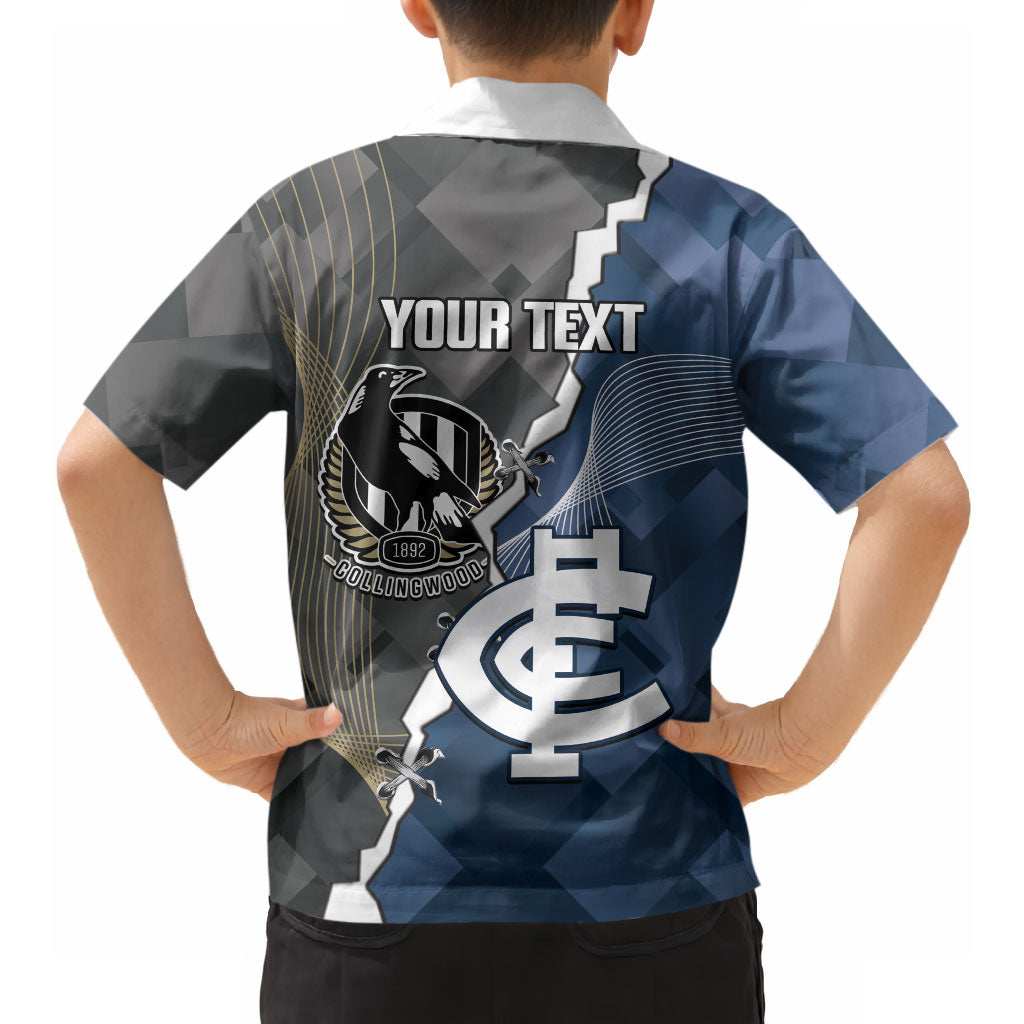 Carlton Collingwood Football Personalised Hawaiian Shirt Blues Magpies Together Dynamic Style