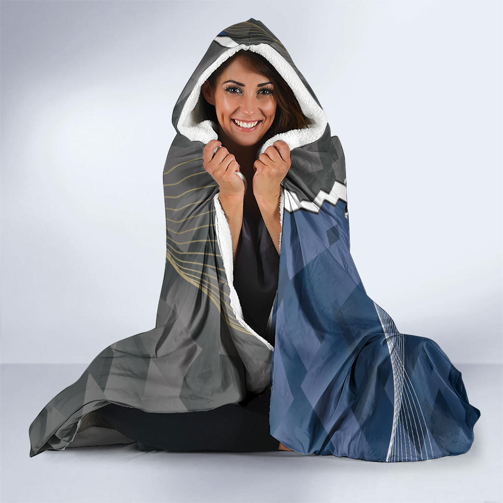 Carlton Collingwood Football Personalised Hooded Blanket Blues Magpies Together Dynamic Style