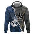 Carlton Collingwood Football Personalised Hoodie Blues Magpies Together Dynamic Style