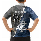 Carlton Collingwood Football Personalised Kid Hawaiian Shirt Blues Magpies Together Dynamic Style