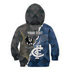 Carlton Collingwood Football Personalised Kid Hoodie Blues Magpies Together Dynamic Style