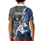 Carlton Collingwood Football Personalised Kid Polo Shirt Blues Magpies Together Dynamic Style