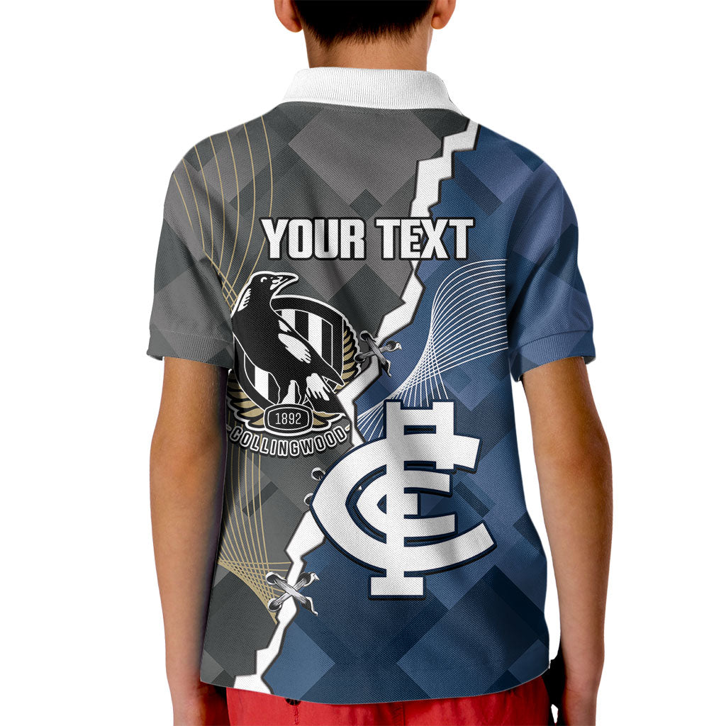 Carlton Collingwood Football Personalised Kid Polo Shirt Blues Magpies Together Dynamic Style