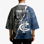 Carlton Collingwood Football Personalised Kimono Blues Magpies Together Dynamic Style