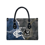 Carlton Collingwood Football Personalised Leather Bag Blues Magpies Together Dynamic Style